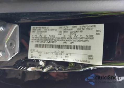 2018 Ford Escape Se z USA, uszkodzony, nr VIN 1FMCU9GD1JUB28557